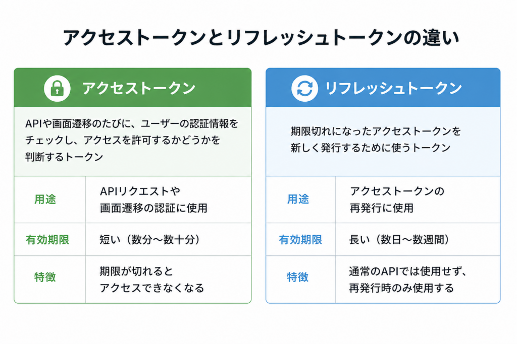アクセストークンエラーとリフレッシュトークンエラー